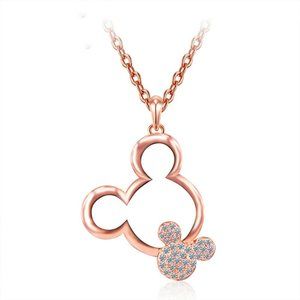 Mickey Mouse Rose Gold Plated Necklace